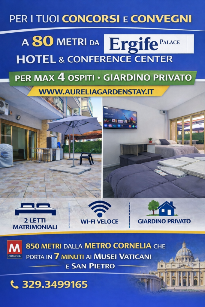 Appartamento Aurelia Garden Stay, Casa Vacanze a Roma vicino all'Ergife Palace Hotel, ideale per chi partecipa a congressi, corsi di formazione e eventi aziendali.